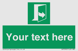 Custom sign safe condition door opens pulling left hand side